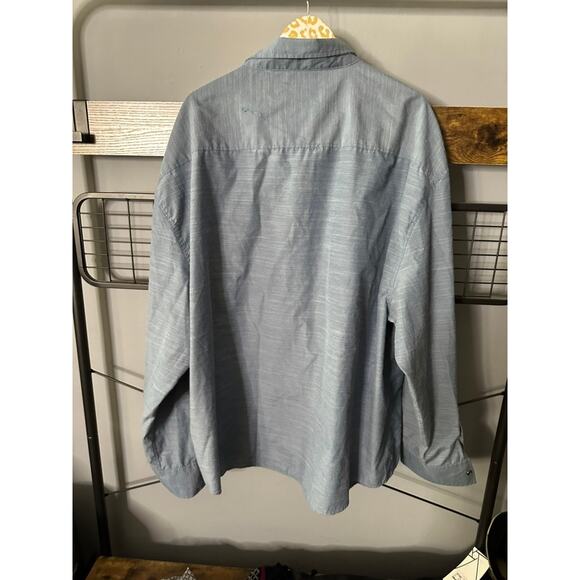 LR Scoop Men's Blue Button Front Shirt | Size 5X - Picture 5 of 5